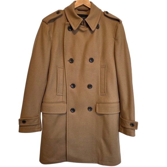 Banana Republic Italian Wool Camel Coat | Emmetex Fabric | Double Breasted Tailo - Picture 2 of 11